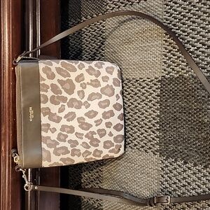 Coach leopard print cross body